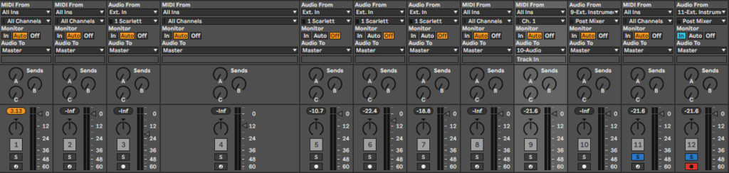 Ableton Live mixer